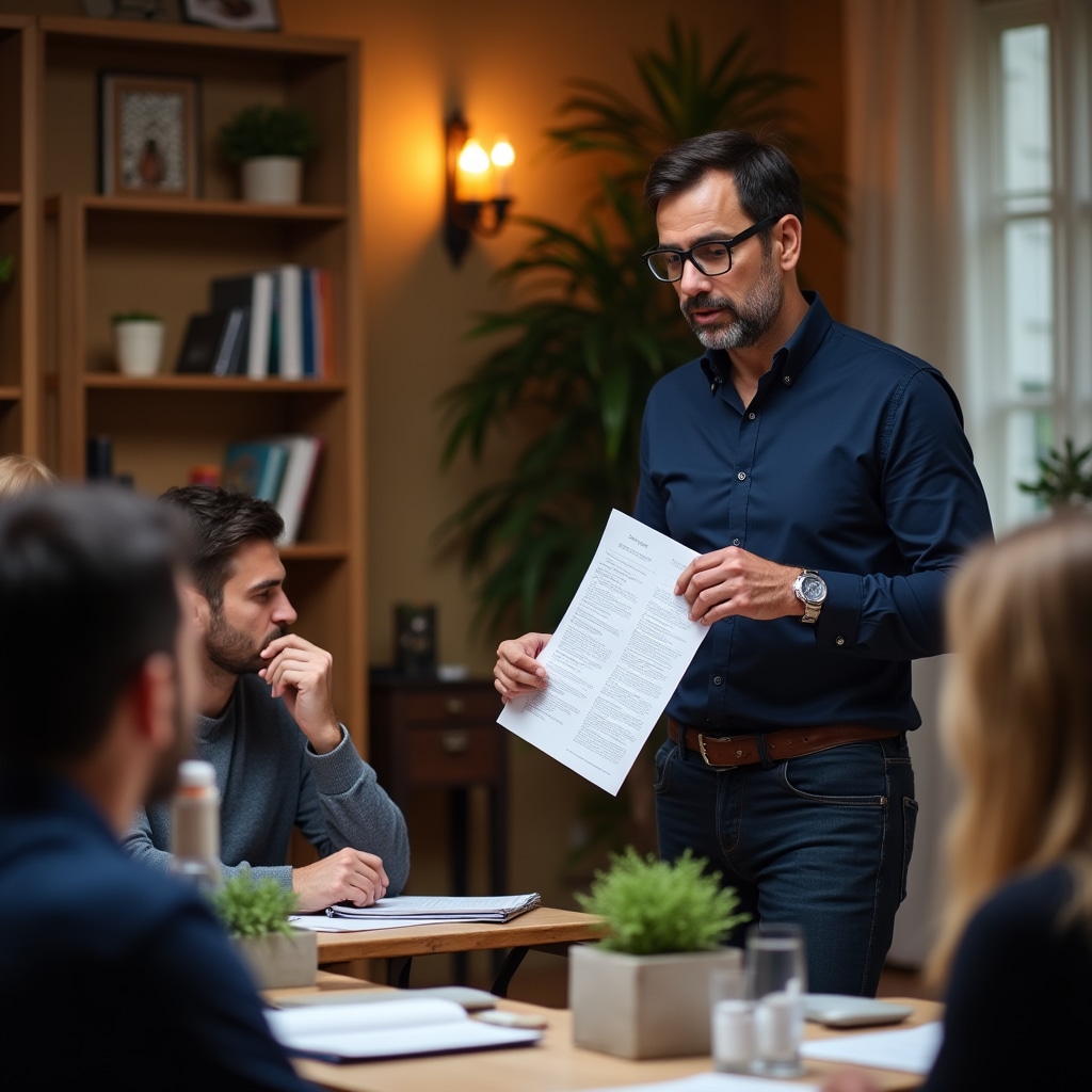Formatore Narcap Fresh spiega un computo metrico a un piccolo gruppo